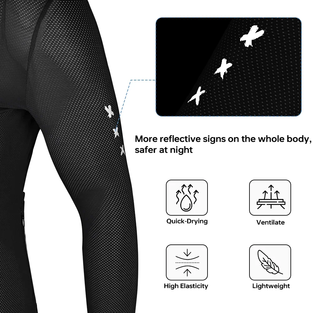 X-TIGER Men's Cycling Jersey Autumn Three Pocket Reflective Cycling Jacket Sport Mountain Bike Shirt Ciclismo Long Sleeve