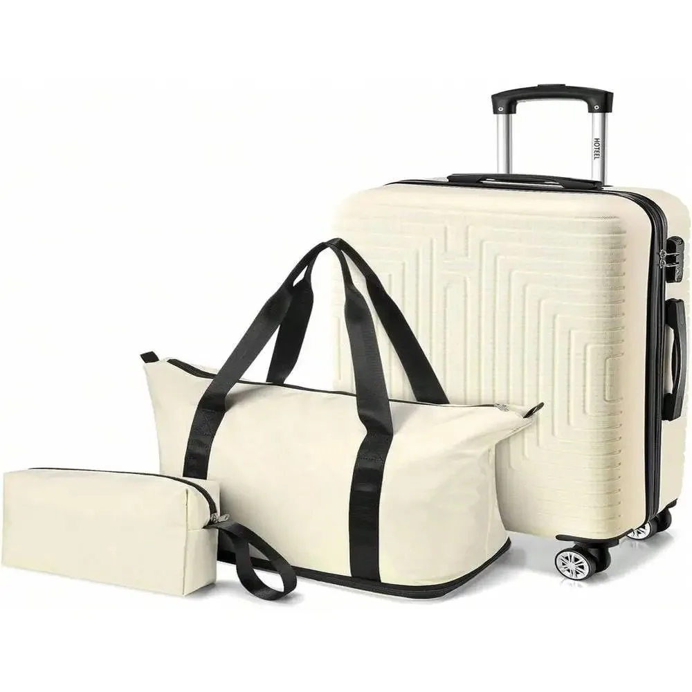 

Чемодан из трех предметов — твердые бесшумные колеса из АБС-пластика + ПК, моющиеся сумки с замком TSA для семейных деловых поездок