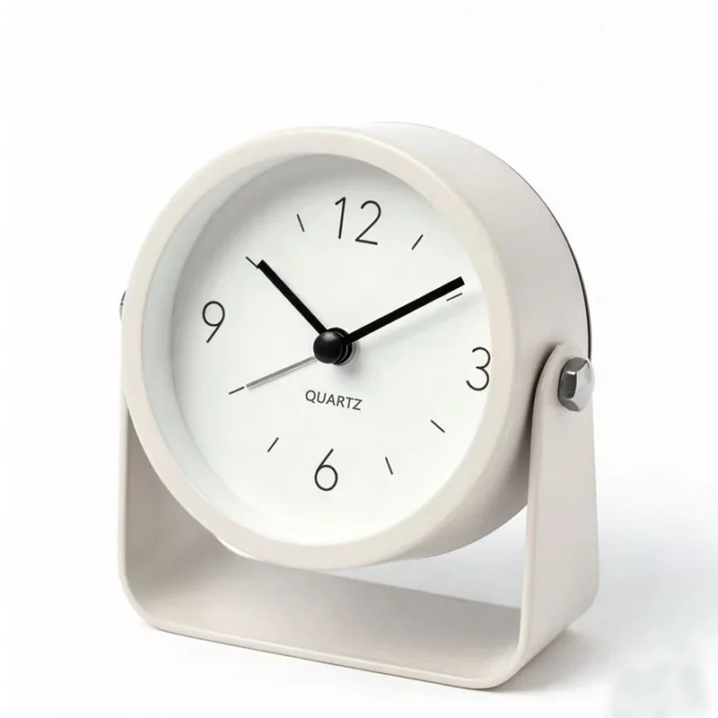 Minimalist rotating stand metal desk clock for living room office table silent clock table clock
