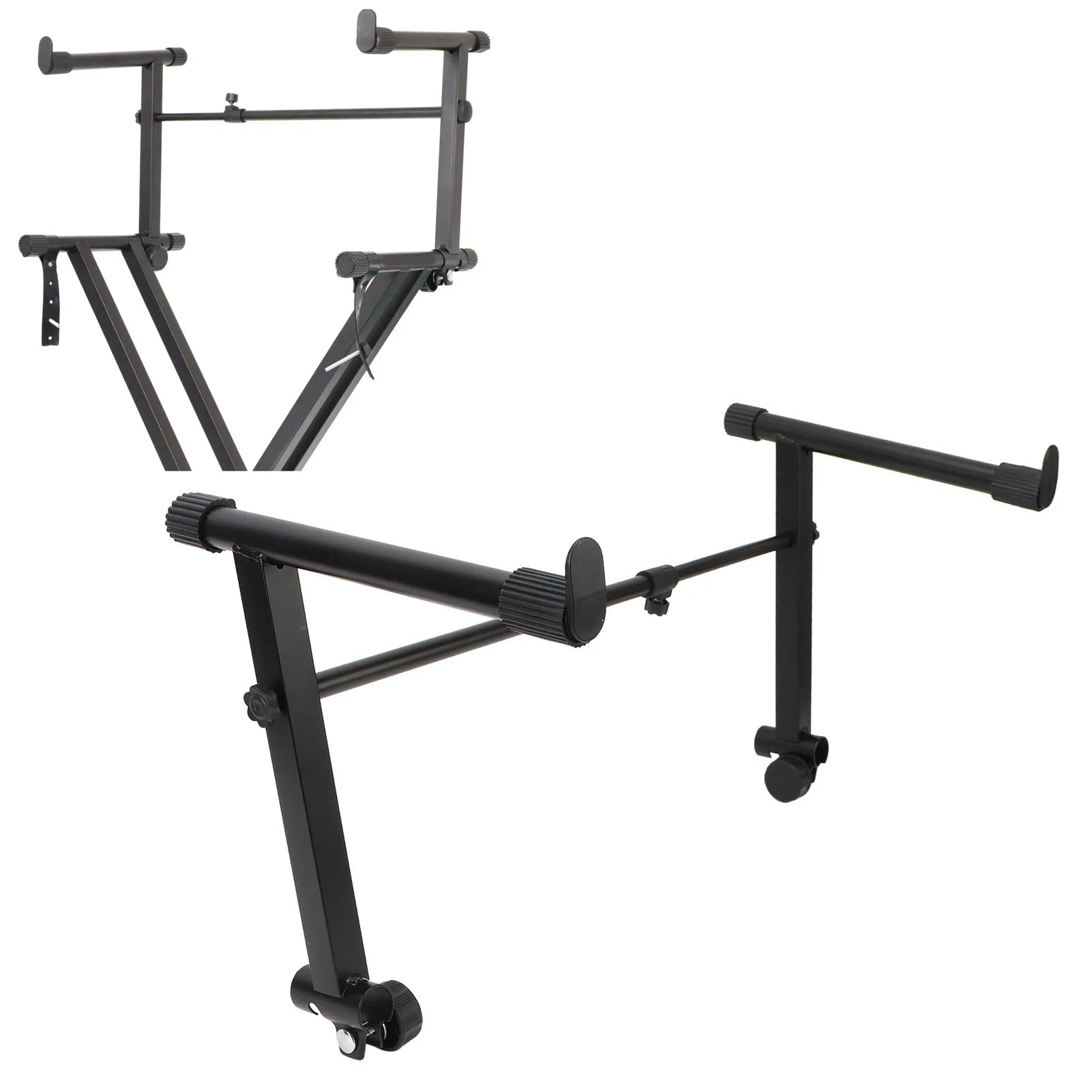 Piano Keyboard Stand Riser Keyboard Stand Extension Adapter Metal Structure High Load Capacity for Round Tube Instrument Rack