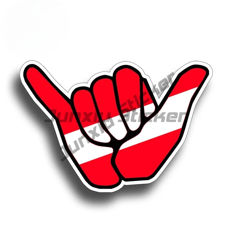 Hang Loose Scuba Diver Vinyl Sticker Decal with Dive Flag for Tank Boat Car Truck Back Glass Graphic