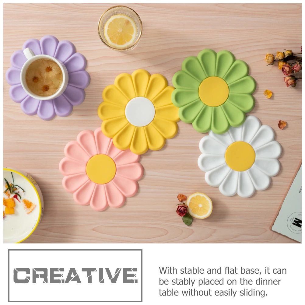 

Silicone Placemats Heat Insulation Pads for Table Kitchen Dishes Anti Hot Tripod Non Stick Quick Dry Practical