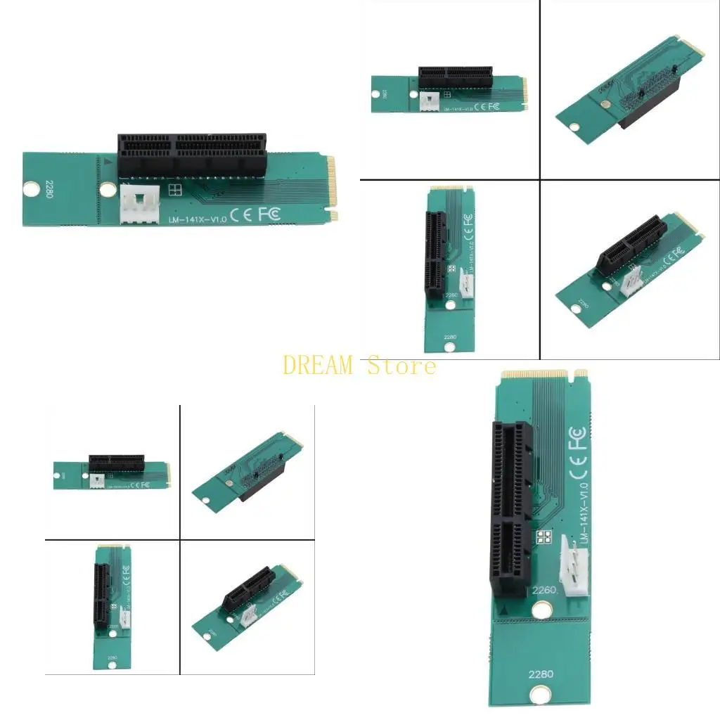 

NGFF TO PCI-E 4X Адаптер карты Riser Power Cable с Big 4PIN Power Cable Best Sale