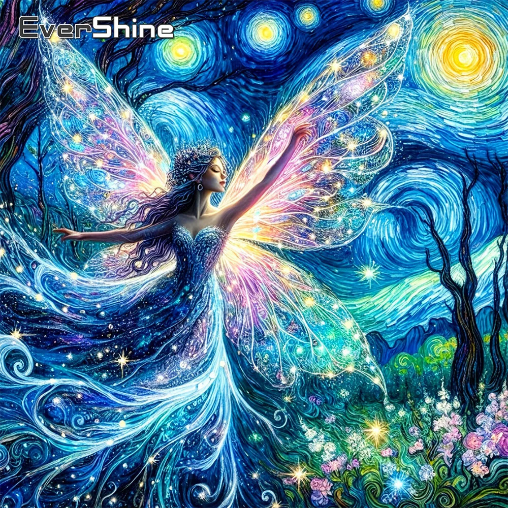 Evershine 5D Diamantmalerei Porträt Vollbesatz Stickerei Mädchen Bild mit Strass DIY Mosaik Elfenkind Hobby
