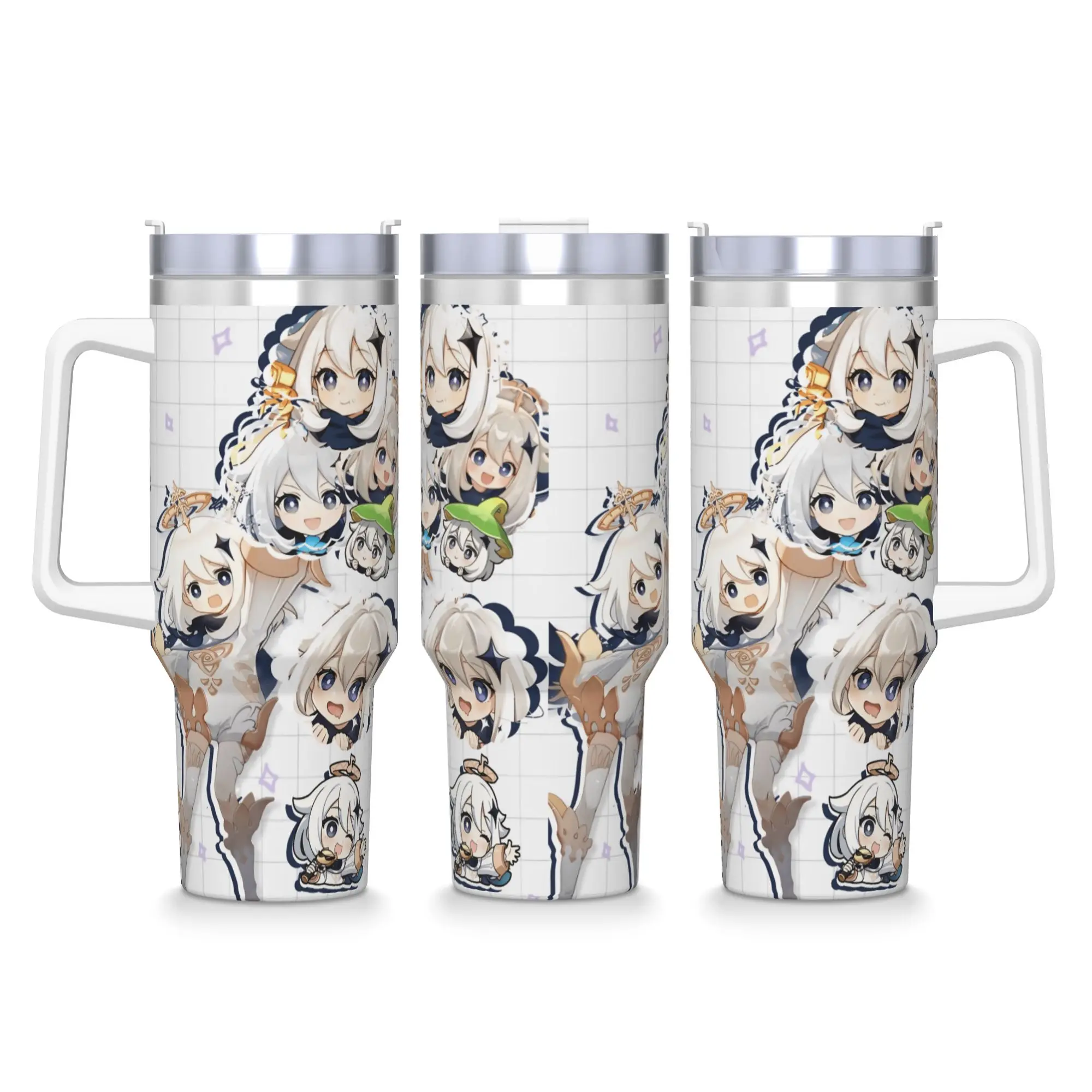 Anime Game G-Genshin Impact Tumbler  Cold and Hot Water Bottle Leakproof Stainless Steel Thermal Cups Graphic Driving Car Mugs