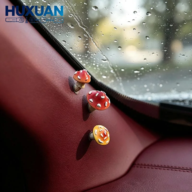 3/6 Pcs Kawaii Cute Mushroom Mini Figurine Decorative Ornament for Car Door Side Kids Toy Room Display