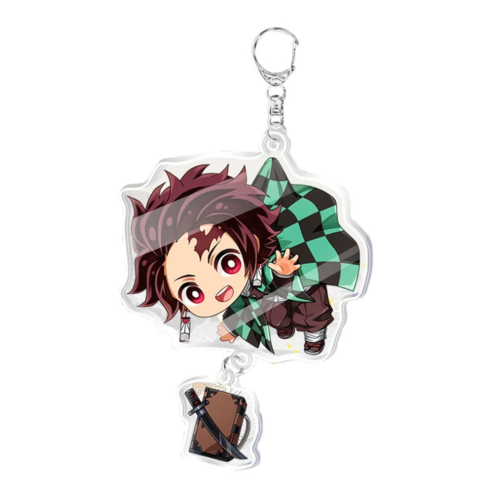 Japanese Anime Keychain Kimetsu No Yaiba Blade of Ghost Kawaii Doll Keyrings Bag Pendant Cosplay Jewelry Holder Kids Fans Gift image 2