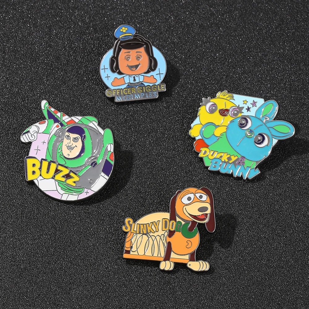 Disney Movie Toy Story Series Brooch Cartoon Cute Metal Enamel Lapel Pin For Friends Backpack Accessories Gifts