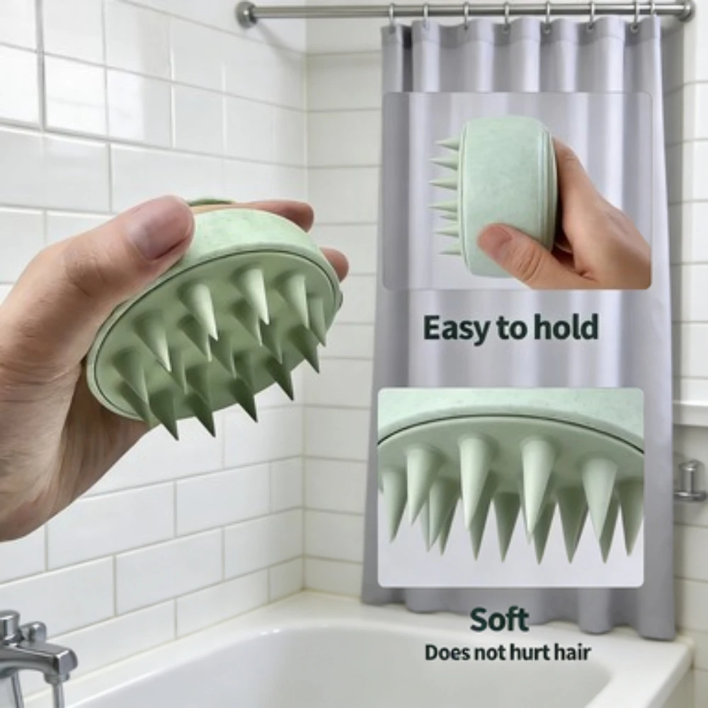 

Silicone Shampoo Brush and Scalp Massager, Body Massage Bath Shower Brush, Hair Washing Comb and Salon Tool