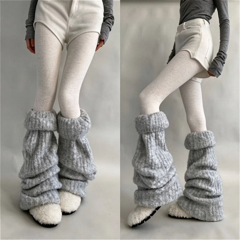 Sweet Leg Cover Gothic Lolita Harajuku Y2K Knee‑Length Flare Leg Warmers Soft Leg Socks for Cosplay Daily Street Party Outfits