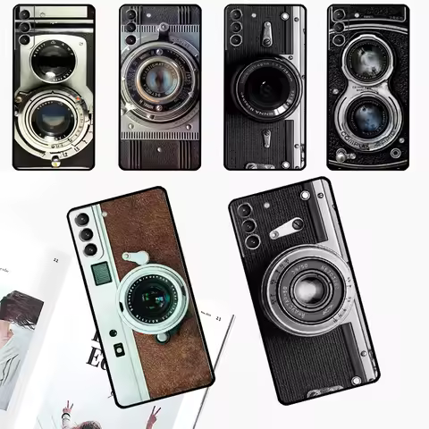 Retro Camera Vintage Case For Samsung Galaxy S24 Ultra S23 S22 S21 Plus S20 FE S8 S9 S10 Note 10 20 Ultra Cover