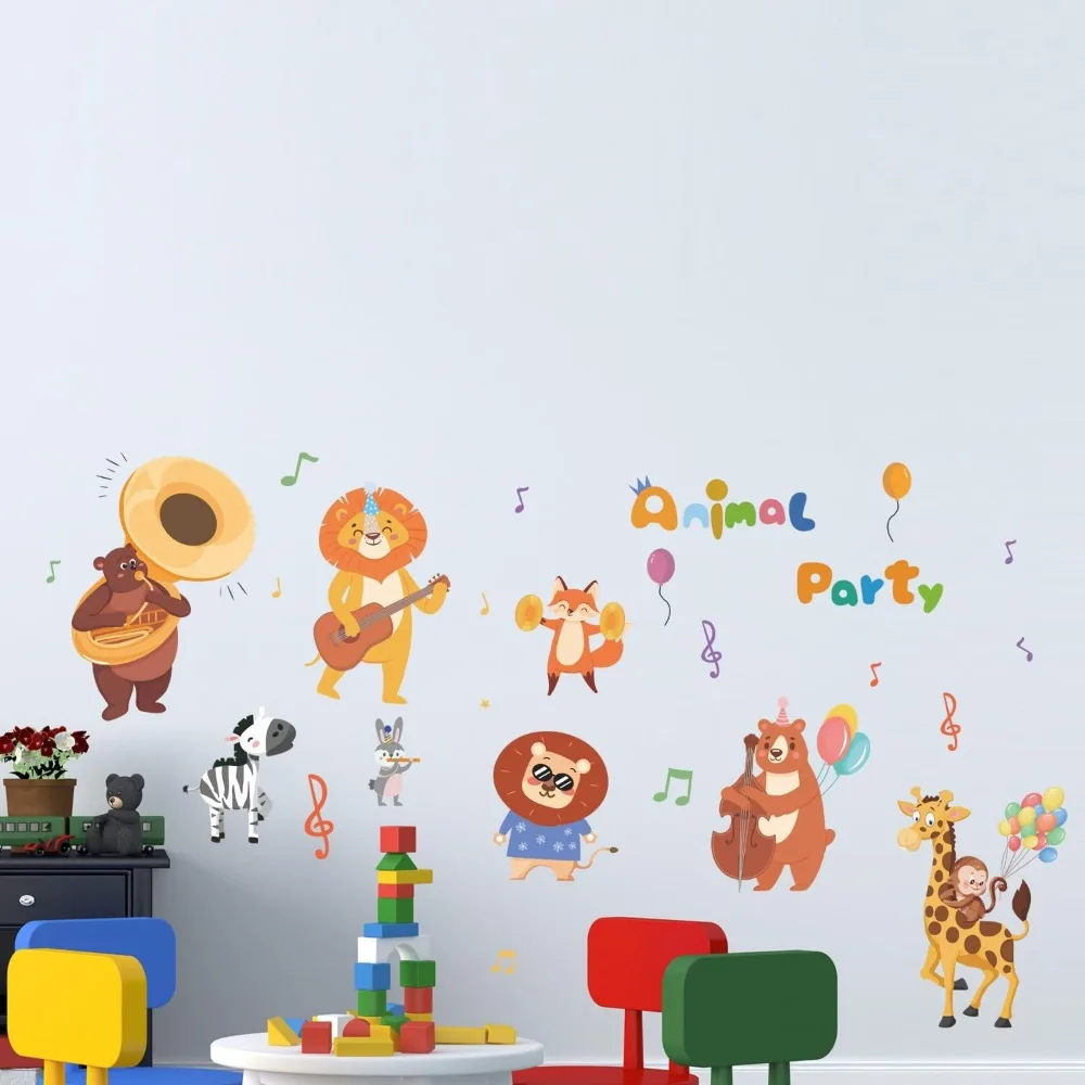 Large Colorful Animal Wall Stickers for Kids' Playroom, Daycare, and Bedrooms view 6