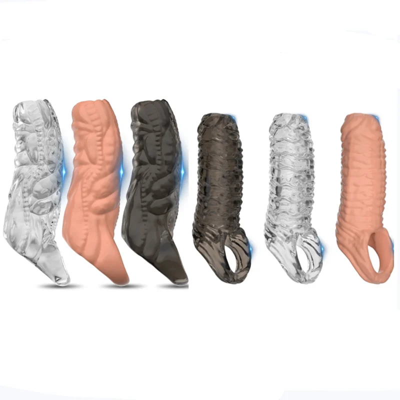 Penis Sleeve Reusable Sex Toys for Men Delay Ejaculation Soft TPE Cock Ring Adult Products Couples Flirting Adult Games