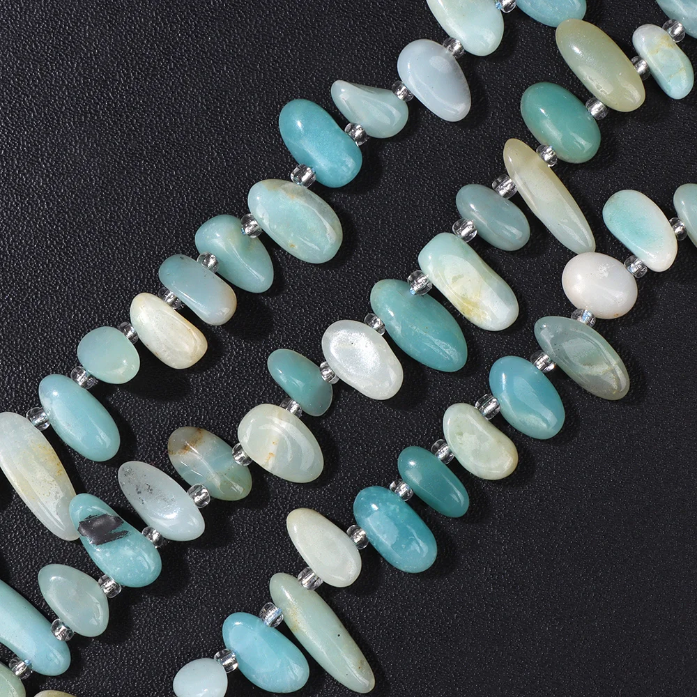 

7-16mm Long Teeth Shape Crystal Beads Irregular Natural Amazonite Gems Beads For Jewelry Making Necklace DIY Accessorie Bracelet