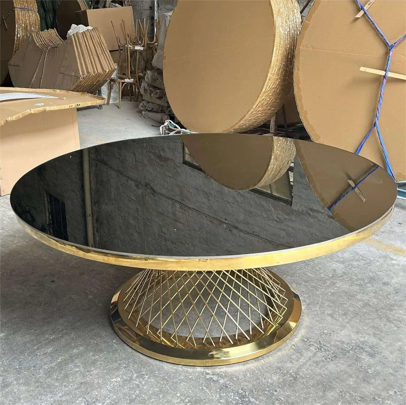 xx-High Quality Wedding Event Stainless Steel Leg Event Table Luxury Gold Wedding Table^