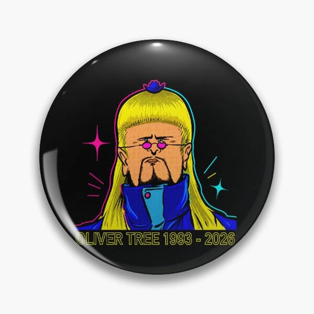 Oliver Tree Rest In Peace 1993 to 2026 Memorial - In loving memory OT Pin Holographic Star Heart Pin Brooches Laminated Button F