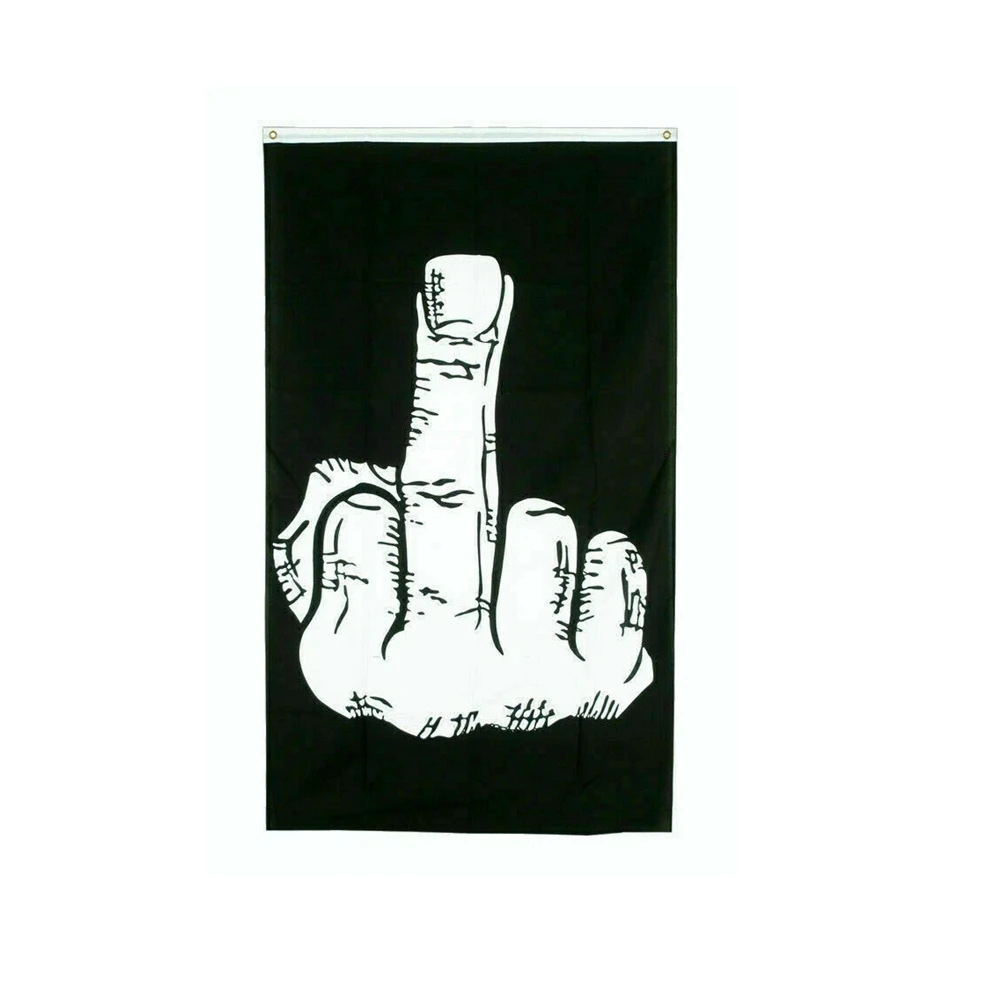 2x3ft 3x5ft Middle Finger Flag Polyester Banner Flip Off Funny Gag Gift For Dorm Man Cave Bedroom Wall Hanging Home Decor