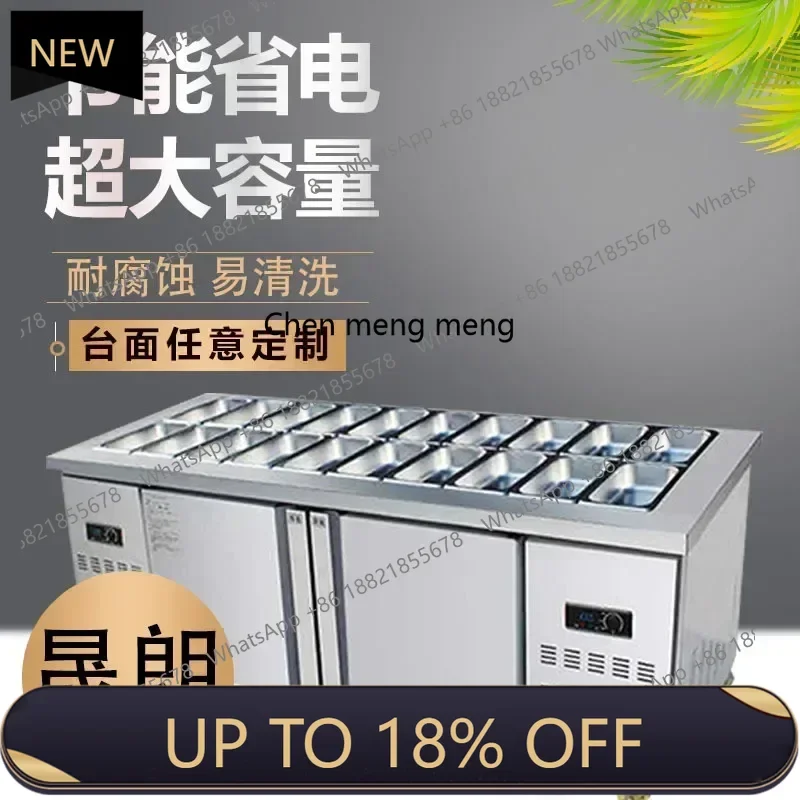 

Z189 Salad Taiwanese spray fruit fishing fresh-keeping workbench refrigerated display cabinet freezer