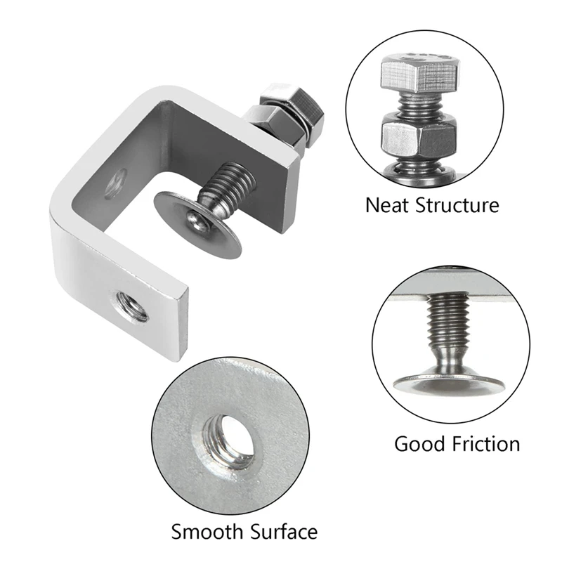 Heavy Duty C-Clamp Stainless Steel Clamps With Stable Wide Jaw Opening & I Beam Design,Clamping Range 16-25Mm