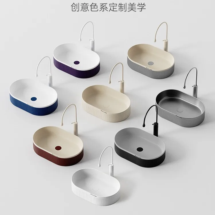 Ceramic counter basin, bathroom, vertical pattern wash basin, basin, household balcony wash basi