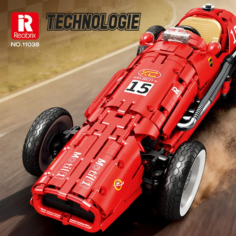 

1:8 Technical Retro Formula 500 Car Building Blocks Supercar Speed Vehicle Bricks Collection Ornament Toys Kids Xmas Gifts