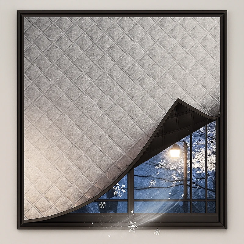 Winter Window Insulation Panel – Removable Hook and Loop Fastening, Thickened Draft Stopper and Thermal Cove