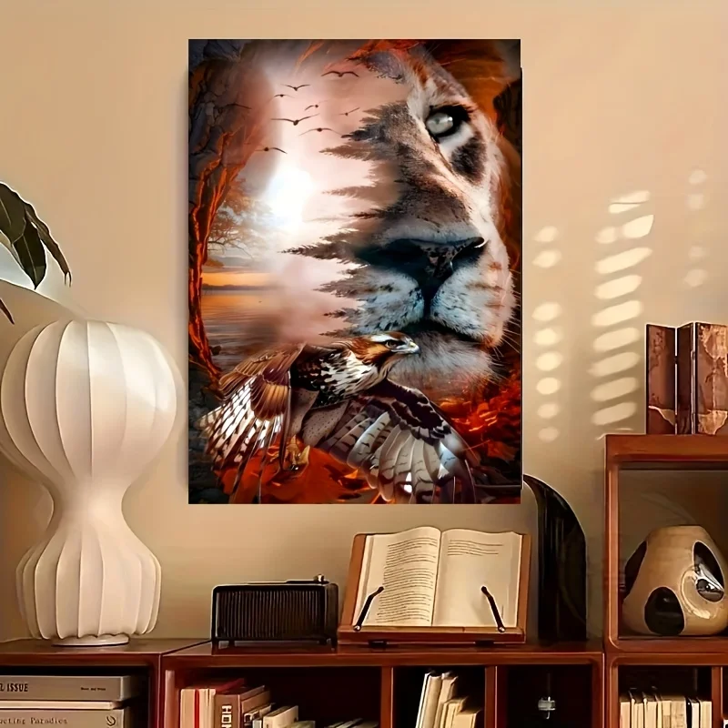 Leão e águia 1000/500/300 peças quebra-cabeças desafiador jogo de atividades familiares para sala de jogos quarto sala de estar presente de festa