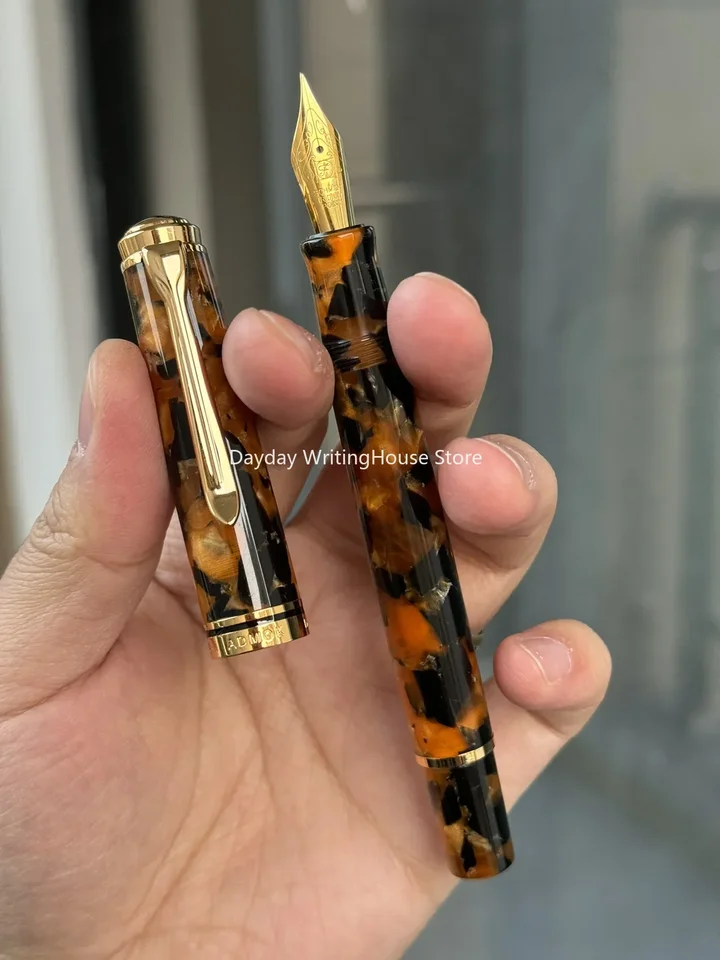admok万年筆　青龍 金属製胴軸 ADMOK-M800アクリルピストン万年筆、滑らか、ドイツ語、ブロック、学校