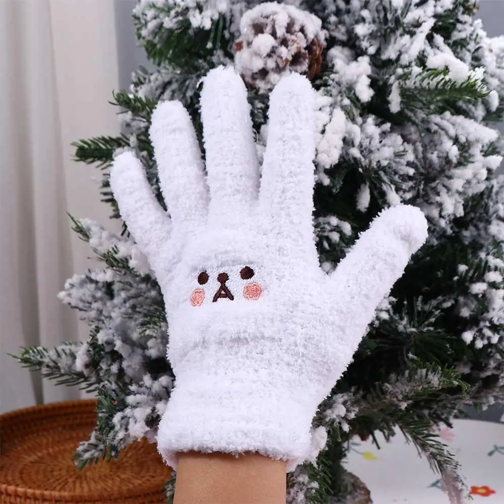 Driving Gloves Plus Velvet Autumn And Winter Knitted Gloves Female Gloves Full finger Gloves Wool Mittens Touch Screen Gloves