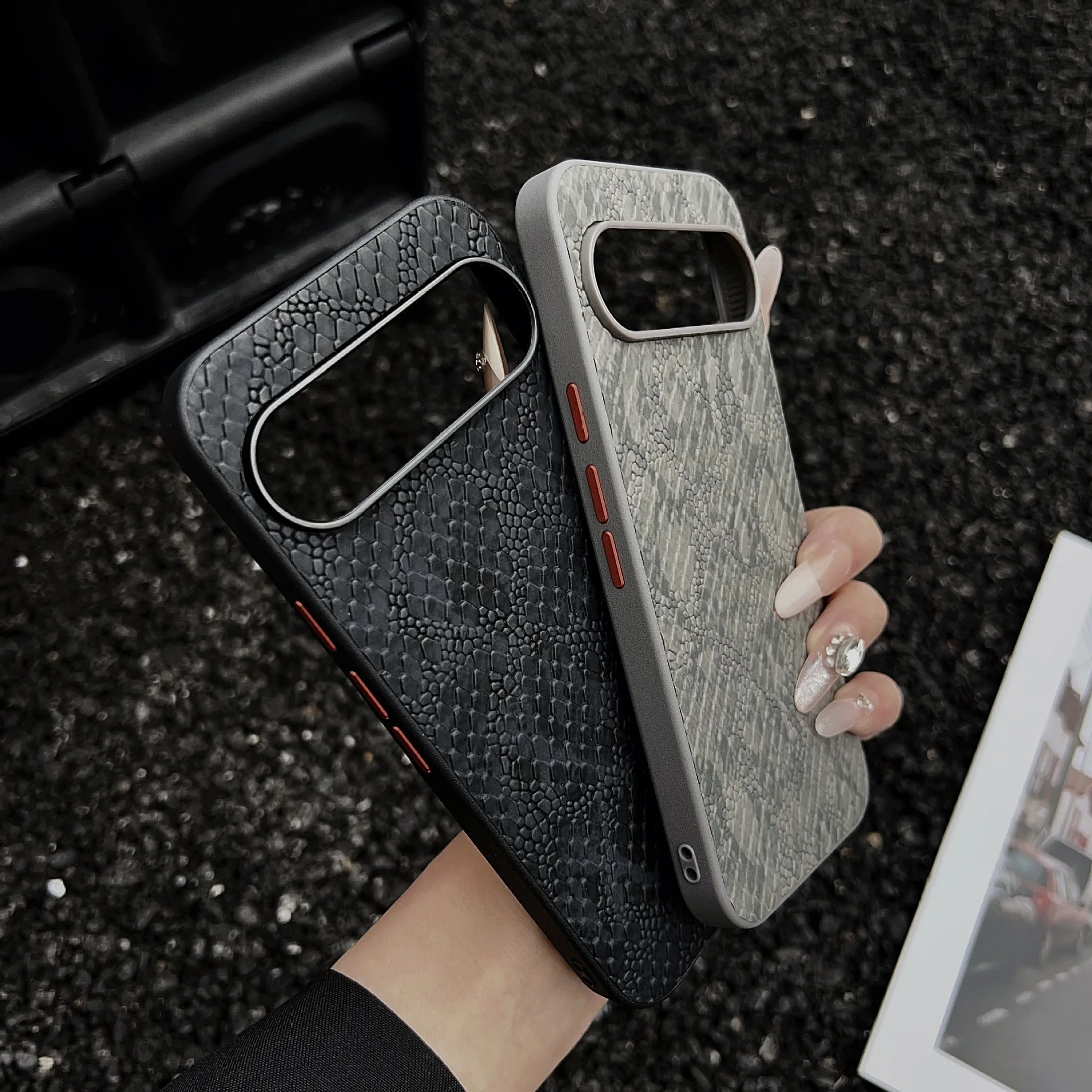 Handyhülle aus Schlangenleder mit Textur für Google Pixel 9 Pro, weicher TPU-Rahmen, stoßfeste Abdeckung für Google Pixel 10 Pro XL