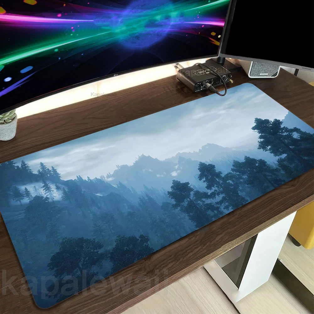 

Mountain Art Mousepad Large Forest Mouse Pad XXL 100x50cm Speed Mouse Mat Gaming Speed Keyboard Pads Rubber Desk Mice Pad