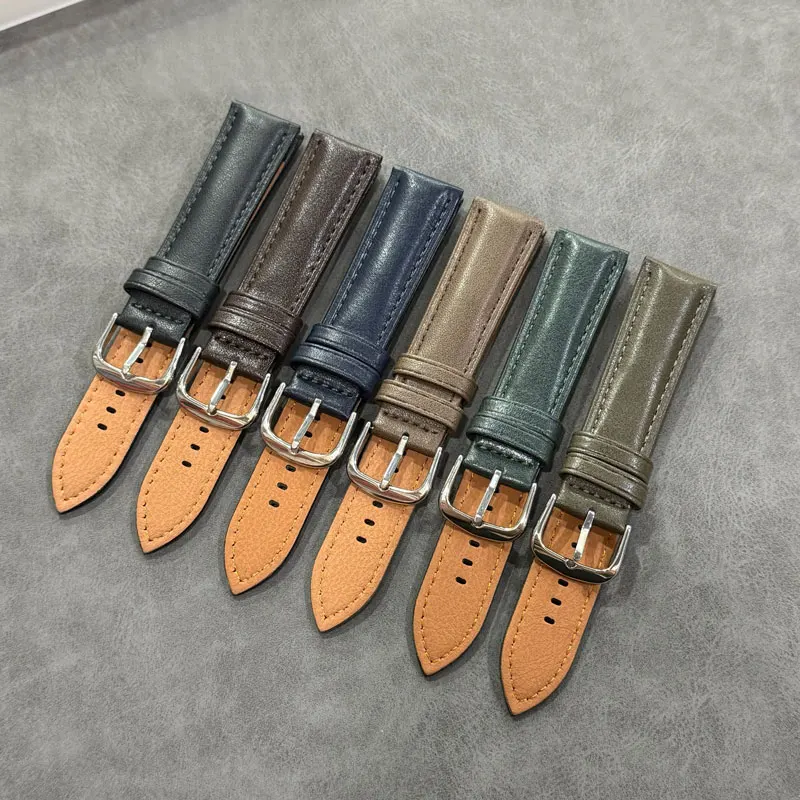 FUYIJIA جديد مخصص نابا جلد البقر الساعات 316L دبوس من الفولاذ المقاوم للصدأ مشبك حزام 12 مللي متر 14 مللي متر 16 مللي متر 18 مللي متر 20 مللي متر 22 مللي متر لينة معصمه