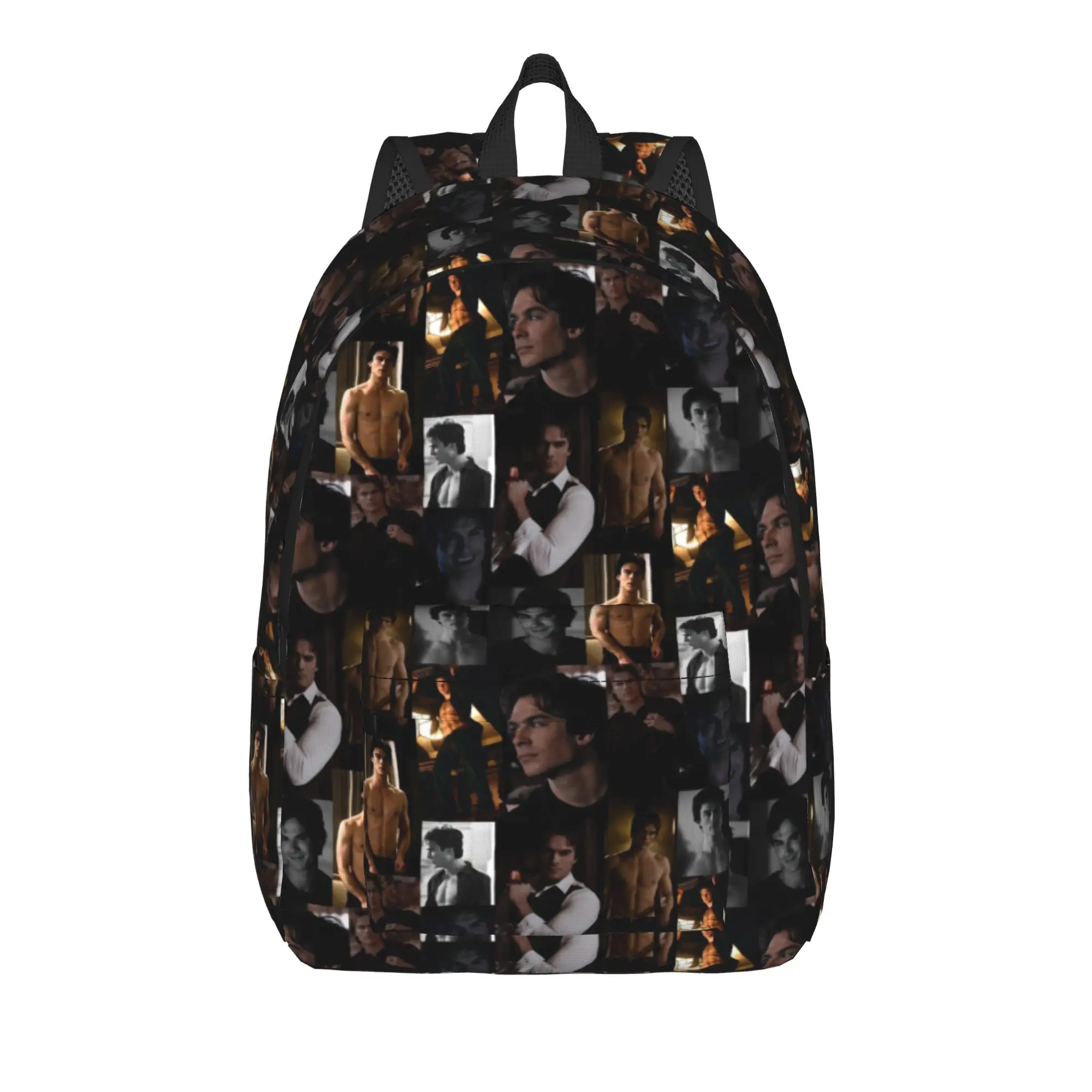 The Vampire Diaries Resuable Movie Backpack Damon Salvatore Male Polyester Camping Backpacks Pretty High School Bags Rucksack