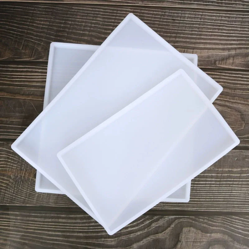 Large Rectangle Tray Silicone Molds Square Crystal Epoxy Resin Mold DIY Fruit Tea Plate Tabletop Ornament Mold