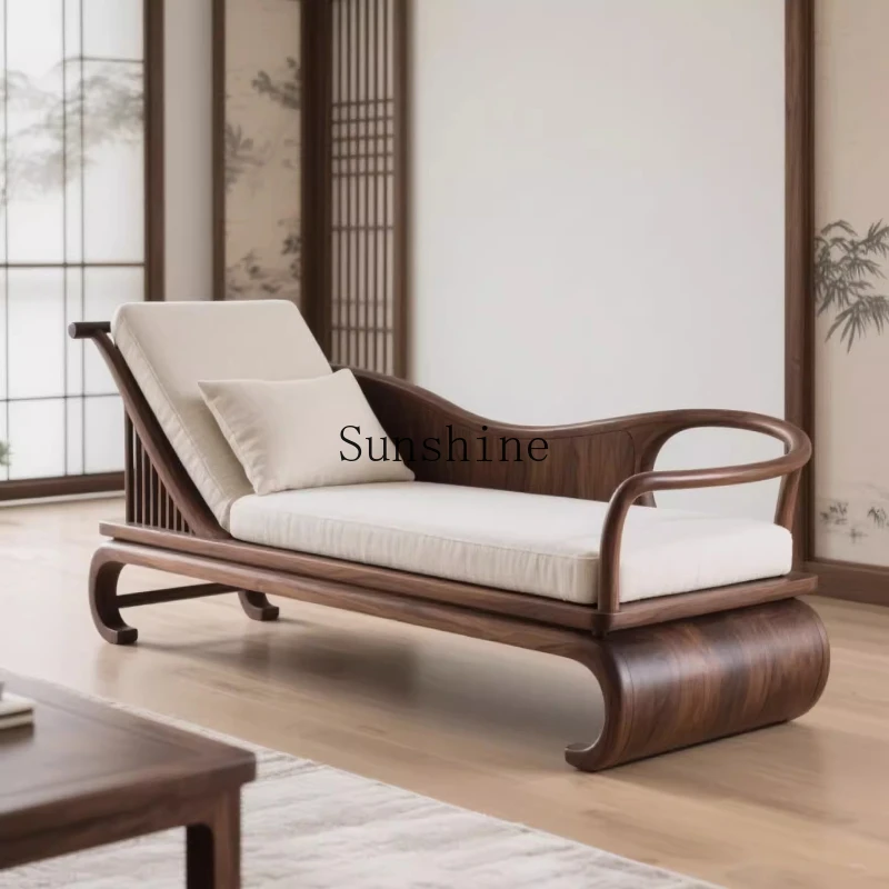 

Solid wood concubine bed couch new Chinese living room lazy sofa reclining chair