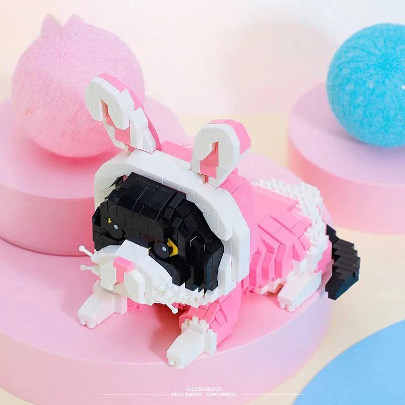 Cute Cartoon Cat Building Blocks Diamond Bricks Disguised Cat Model Educational Toys Kids Girl Gifts