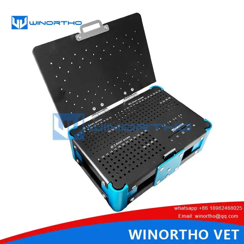 1.5/2.0/2.4mm screw box vet veterinary Instrument Set Surgical pet animal tools screw rack orthopedic sterilization case