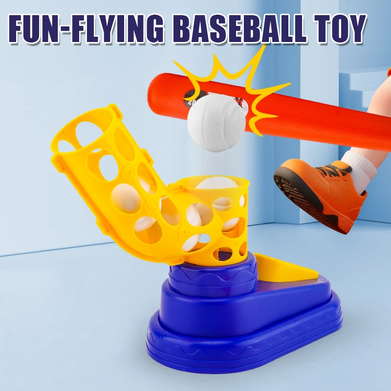 Zestaw do baseballu dla dzieci, do użytku wewnątrz i na zewnątrz, zabawka sportowa, katapulta do rzucania piłką nożną, zabawka treningowa, sprzęt sportowy.