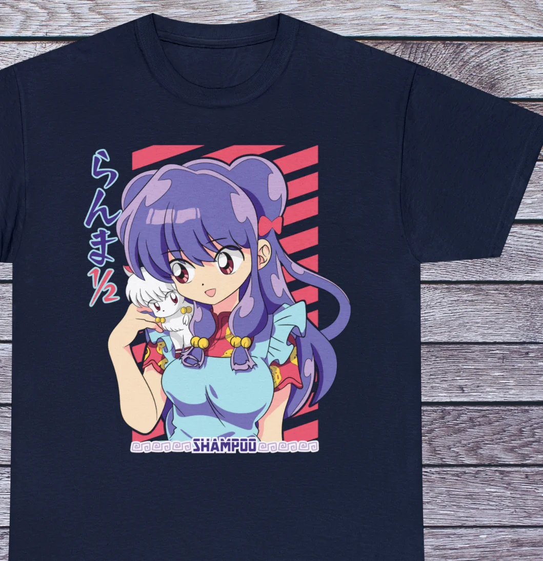 Kawaii Waifu Shampoo T Shirt Japanese Manga Ranma 1/2 90s Tee Anime Clothing