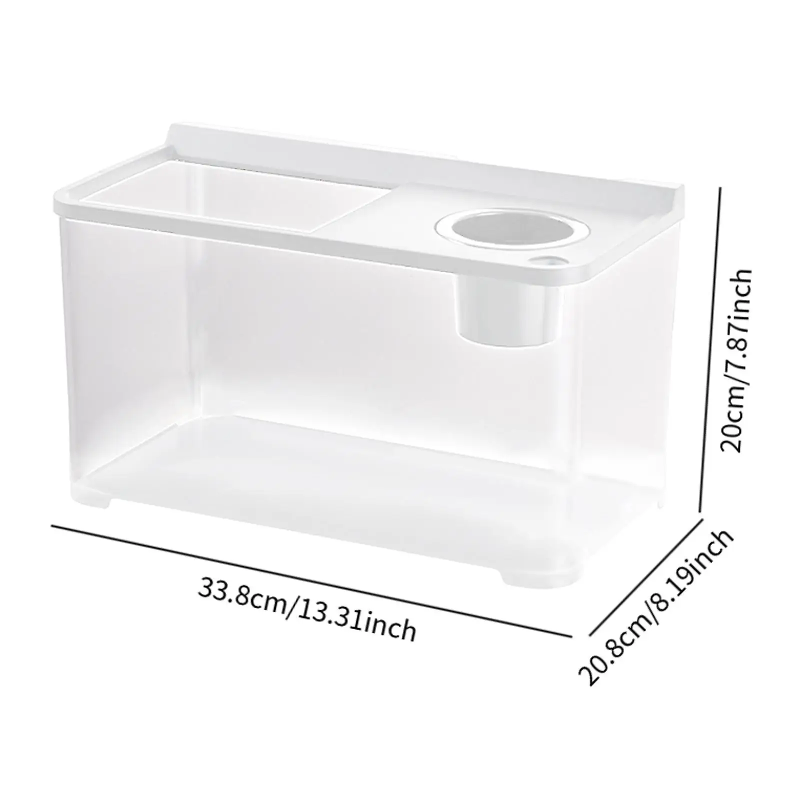 Betta Fish Tank Reptile Terrarium Tank Clear View 34x21x20 cm Fish Bowl Small Fish Aquarium Tank for Turtle Fish Hermit Crabs
