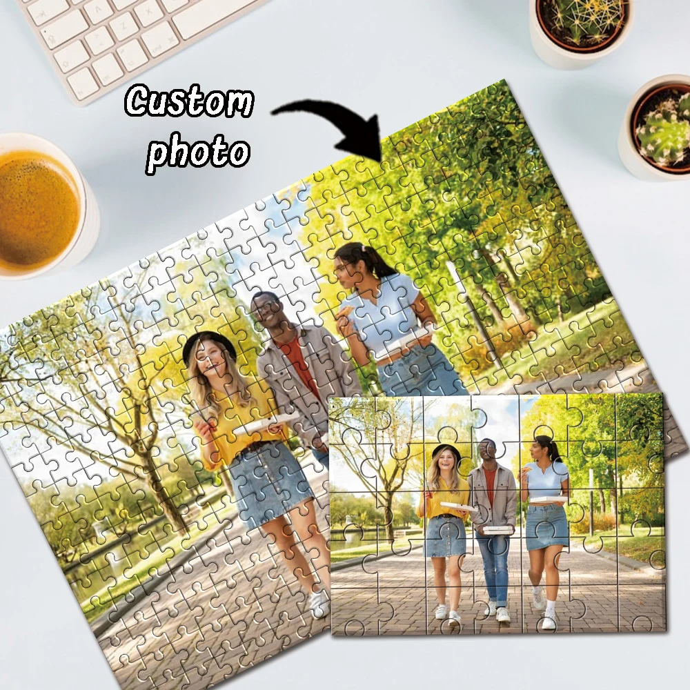 DIY custom photo puzzle, Wooden puzzle pieces that can upload photos on their own Perfect holiday gift, wooden souvenir view 2