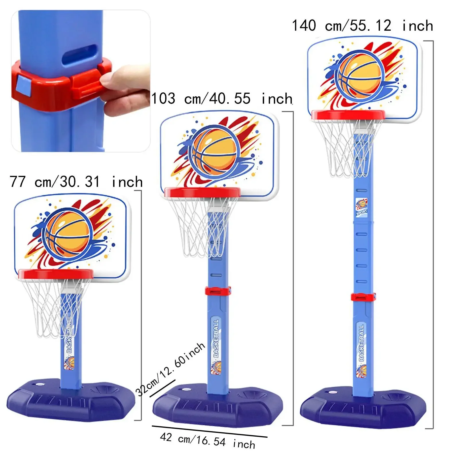 Einstellbare Indoor Outdoor Kinder Basketballkorb Set Tragbare Ball Werfen Launcher Stehen T Ball Sport Spielzeug für Jungen Kind Geschenke