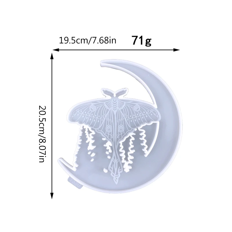 R3MC Moon Wall Hanging Silicone Mould Valentine's Butterfly Decor Mold DIY Desktop Ornaments Pendant Jewelry Epoxy Resin Mold