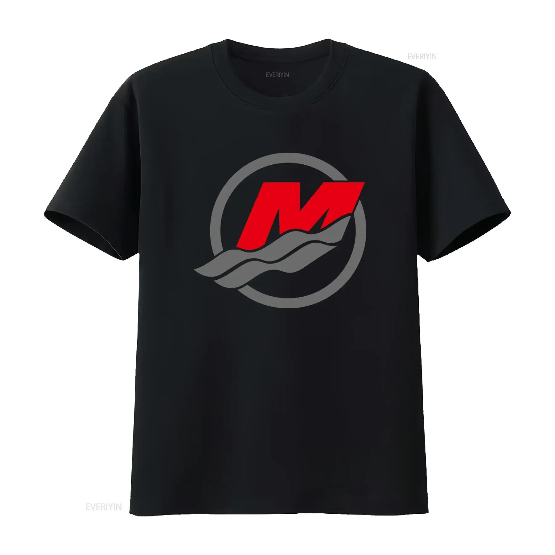 MERCURY Outboards Marine Engines Print Heavy Cotton T Shirt for Men Black and White Design vintage Washed Breathable Versatile
