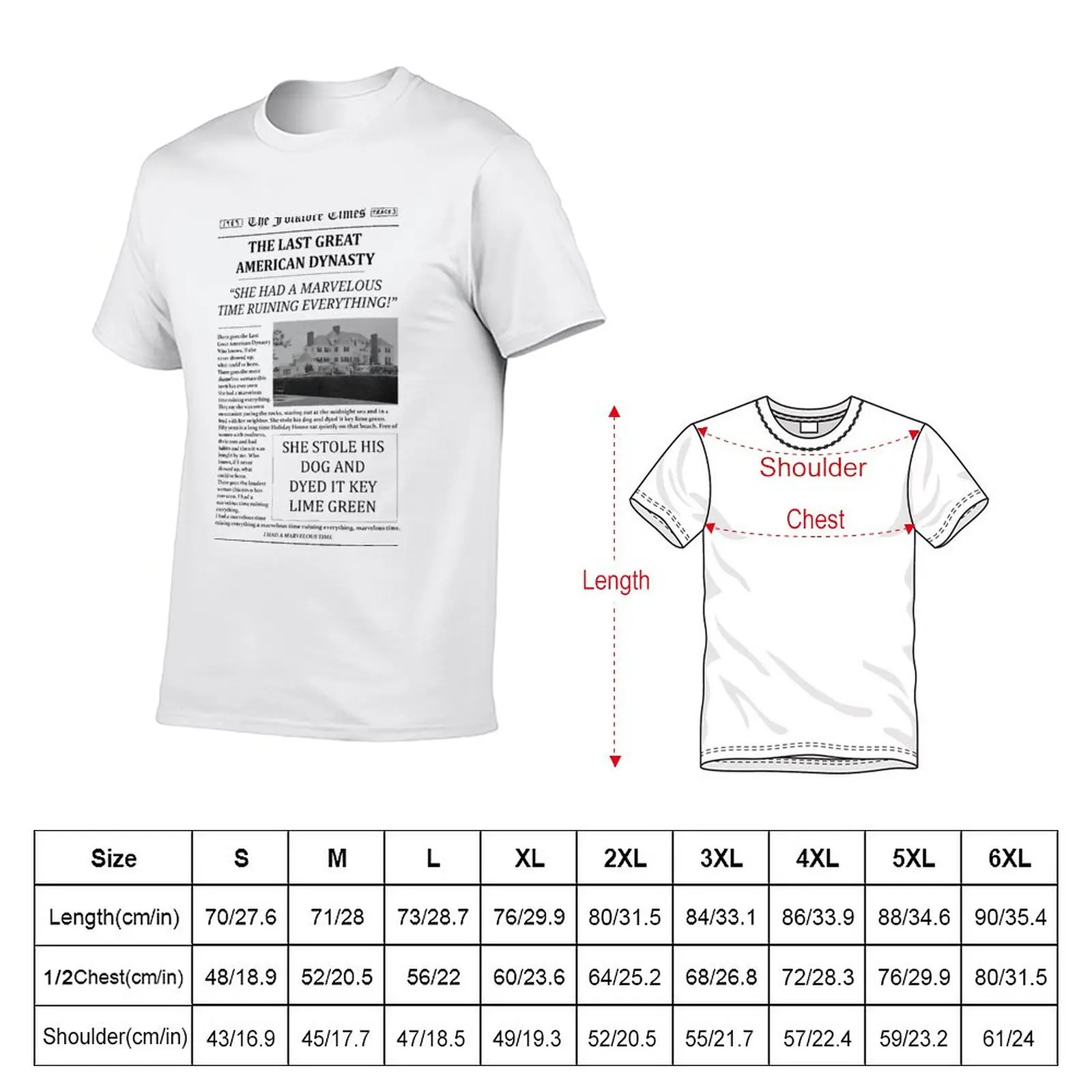 The Last Great American Dynasty Newspaper T-Shirt boys animal print aesthetic clothes men clothings