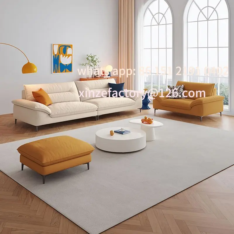 تخصيص الإيطالية 2025 جديد بسيط كريم الرياح أريكة شقة صغيرة تأجير شقة غرفة المعيشة المنزلي غرفة نوم الرمال المستقيمة