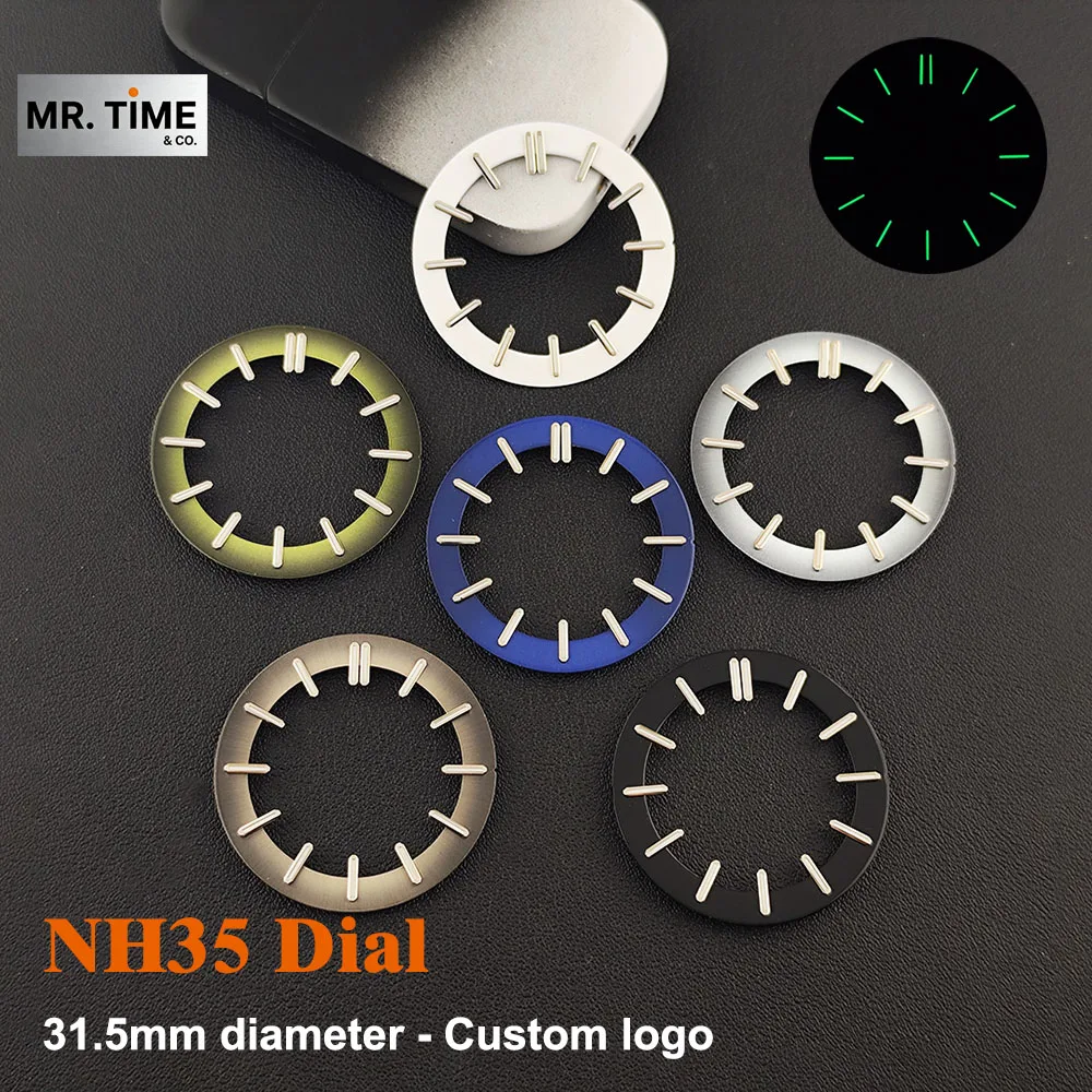 Hollow enamel watch dial 31mm dial no logo suitable for NH35/NH38/NH70/NH71/NH72 automatic movement case modification parts