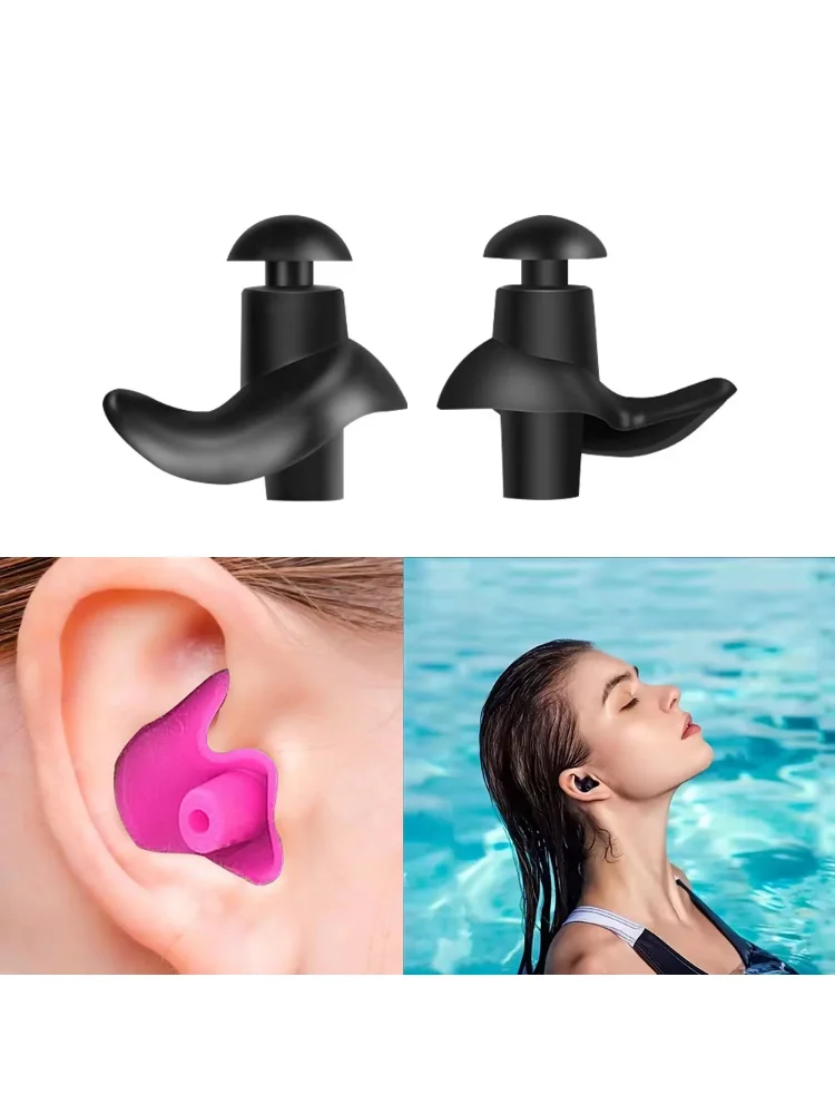 1 Pair Waterproof Soft Earplugs Silicone Portable Ear Plugs Swimming Accessories Soft Portable Dust-Proof Ear Plugs With Diving