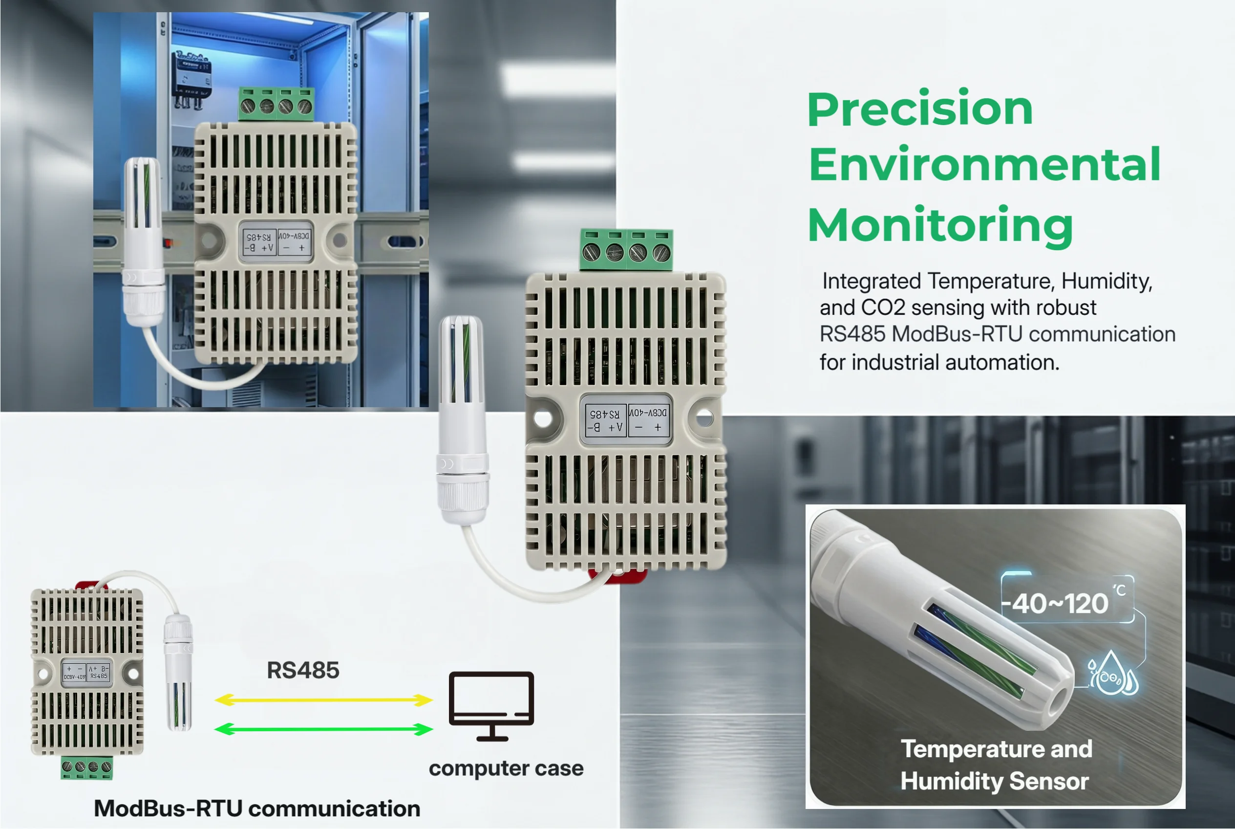 TS85-B 3-in-1 CO2-Transmitter CO2-Temperatur-Feuchtigkeits-Transmitter RS485 Modbus-RTU Luftqualitätssensor ﻿ – Detail 1