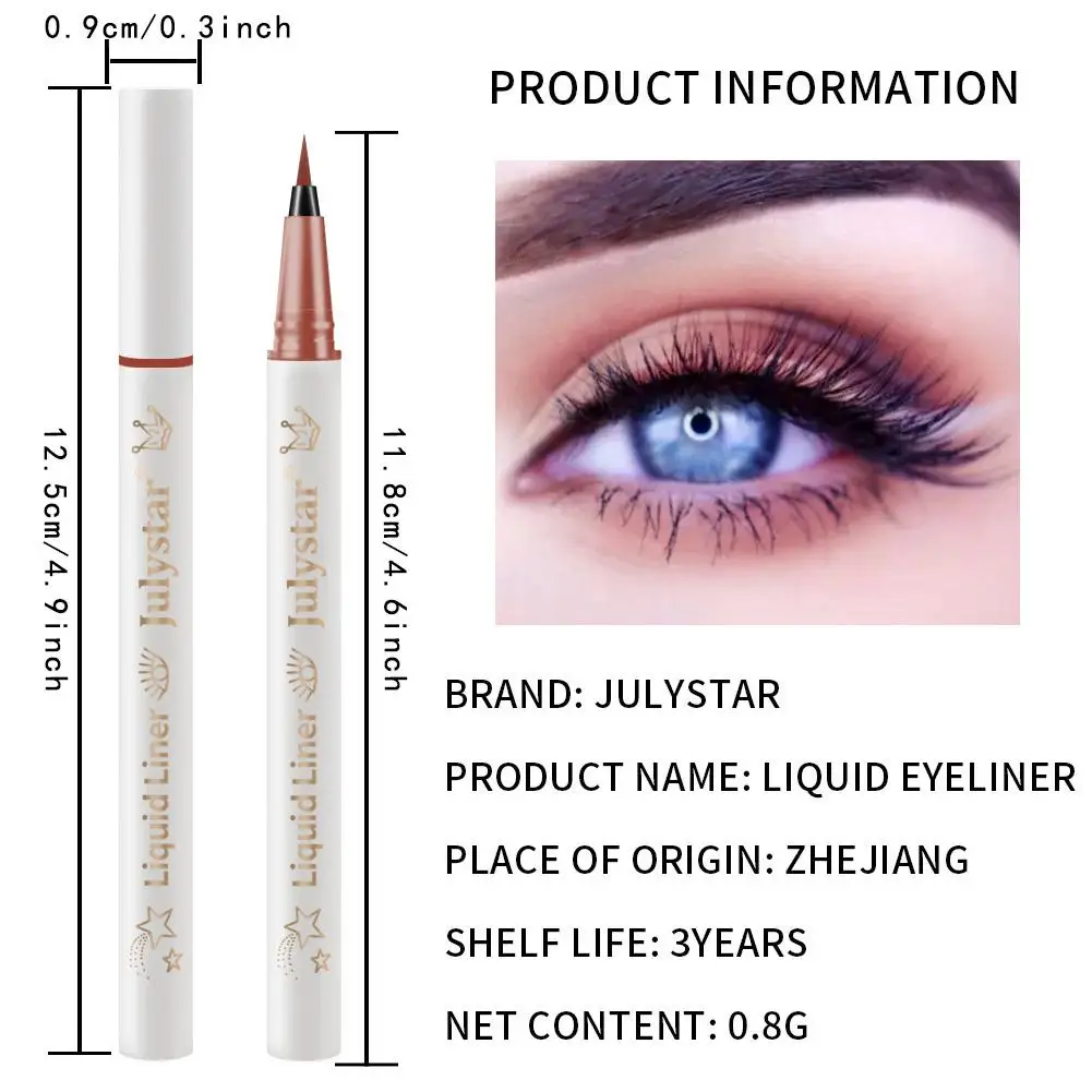 Witte Eyeliner Waterdichte Soft-Tip Eyeliner Pen Kleur Vloeibare Eyeliner Pen Blijvende Zeer Fijne Vloeibare Eyeliner